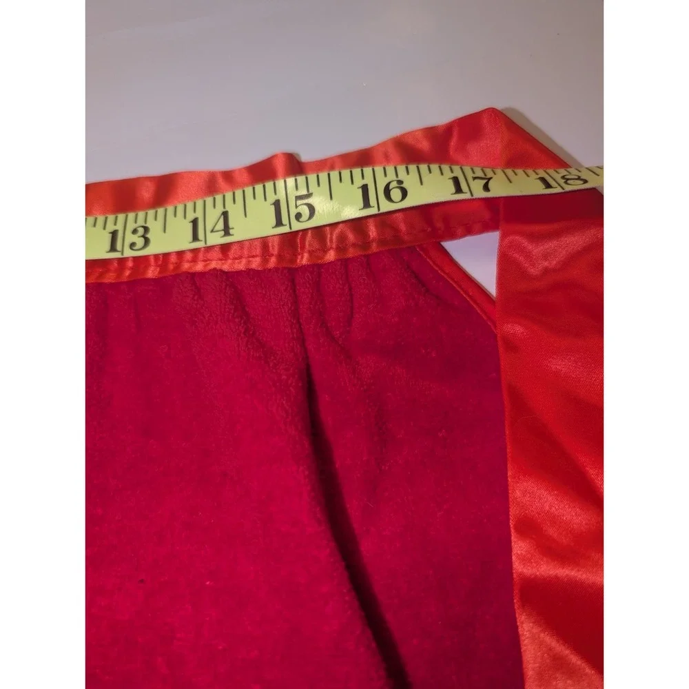 Vintage Royal Terry Waist‎ Apron And 2 Tea Towels Christmas Joy Red MCM Retro